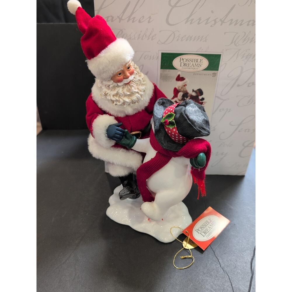 Department 56 Possible Dreams‎ Cloth Teak Santa And Frosty Friendship With...